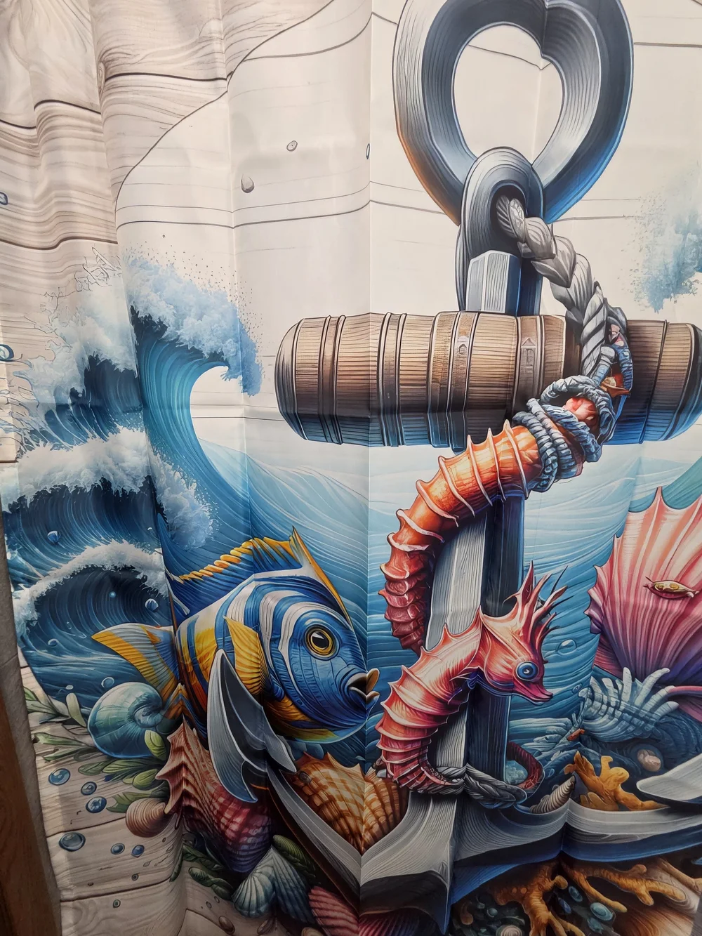 NWOT Ocean Anchor Scene Water Resistant Fsbric Shower Curtain